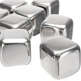 Xcellent Global 6 Pack Stainless Steel Shell Whiskey Chilling Reusable Ice Cubes for Whiskey Wine Chilling Your Drink without Diluting - Perfect as New Years Christmas Valentines Day Wedding Fathers Day Birthday Gift M-HG067