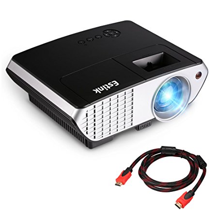 Video Projector 2000 Lumens Portable Projector 120 Inch Projection Home Theater Projector HDMI USB VGA AV Multi Interface Projector for Home Entertainment Movie PS Games Football Matches Laptop