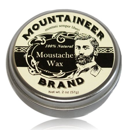 Mustache Wax by Mountaineer Brand - All-Natural, No Residue, Clear and Easy to Use, 2 oz Tin (Original)