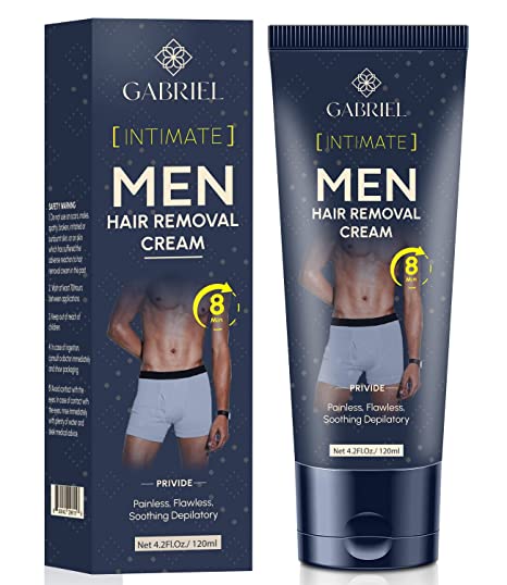 Intimate/Private Hair Removal Cream, Hair Remover For Men, Fast & Effective Hair Remover for Men's Underarm, Chest, Back, Legs, and Arms, 4.2 fl oz
