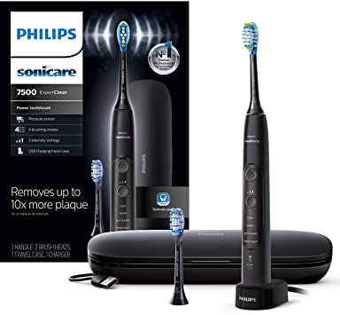 Philips Sonicare ExpertClean 7500 Black, Rechargeable electric power toothbrush, HX9690/05
