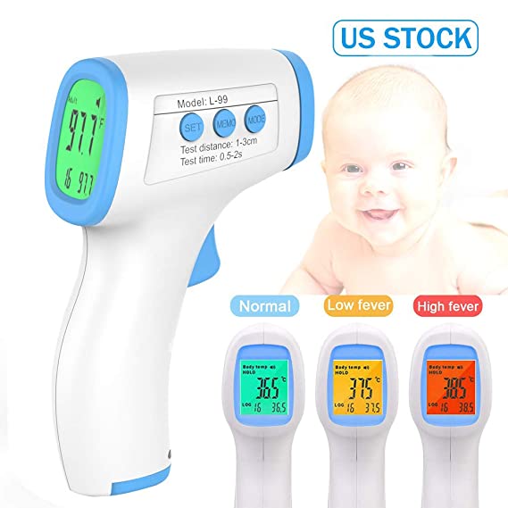 Forehead Thermometer, Digital Infrared Forehead Thermometer, Non-Touch Digital Thermometer with LCD Display, 3 in 1 Accurate Infrared Thermometer for Baby, Infants, Adult, Digital Infrared Thermometer