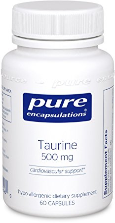 Pure Encapsulations - Taurine 500 mg. - Hypoallergenic Supplement to Support Brain, Heart, Gallbladder, Eyes, and Vascular System* - 60 Capsules