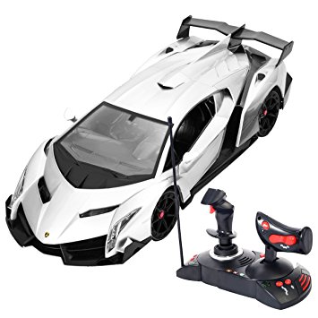 Goplus® New 1/14 Radio Remote Control RC Car Lamborghini Veneno Electric Sport Gray Kids Toy