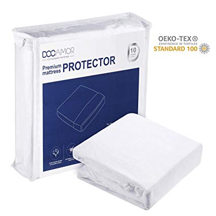 Docamor King Size Hypoallergenic 100% Waterproof Mattress Protector - Premium Cotton Mattress Protector - Vinyl Free ¡­
