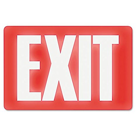Headline Sign 4792 Glow-in-the-Dark Exit Sign, 8 Inches by 12 Inches