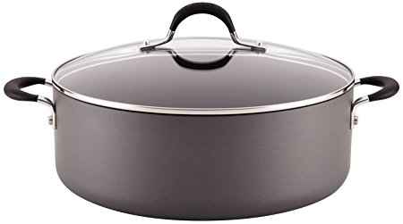 Circulon Momentum Hard-Anodized Nonstick 7-1/2-Quart Covered Stockpot - Gray