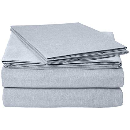 AmazonBasics Chambray Bed Sheet Set - King, Denim Wash