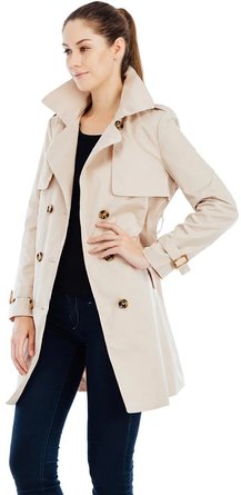Valuker Women's Double Breasted Long Trench Coat with Belt