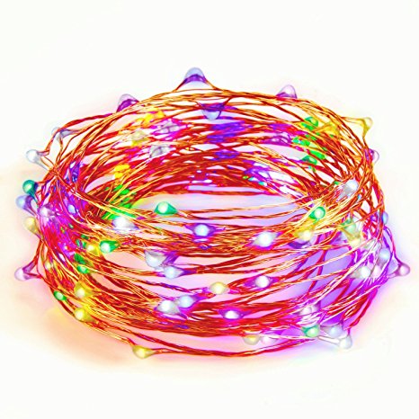 Albrillo Starry String Lights Battery Multi Color 33ft 100 LEDs