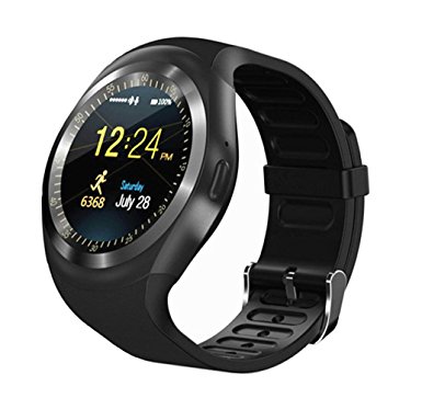 Bluetooth SmartWatch, KKCITE Y1 Unlocked Smartwatch Phone With Pedometer Sleep Monitor Walking Distance watch for IOS Android Smartphones