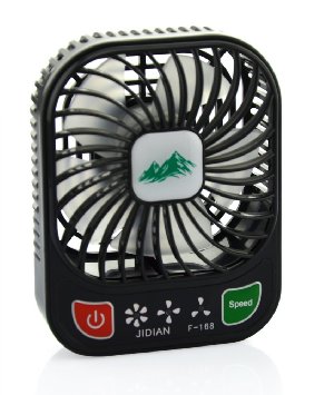 ETONG Mini 3-inch Pocket Fan Electric Personal Fans 3 Speeds Portable Mini USB Rechargeable Portable Table Fan with Built-in Battery