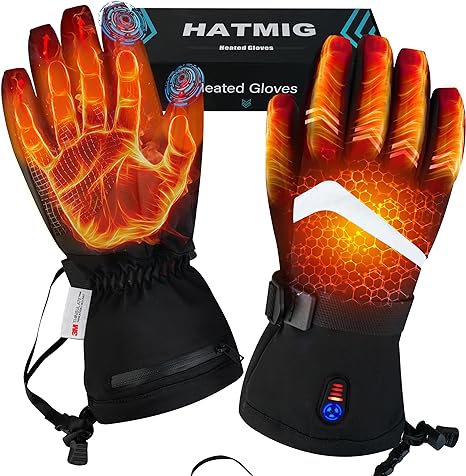 Heated Gloves for Men Women - 7.4V 3000mAh Rechargeable gant chauffant for Motorcycle Fishing Winter Workout