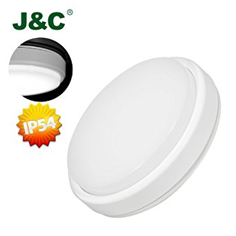 J&C® 12W LED Round Bathroom Ceiling Light IP54 Moisture-Proof Modern Home Energy-Saving Ceiling Lighting Corrosion Resistant Ceiling Lamp Natural White(4000-4500K)