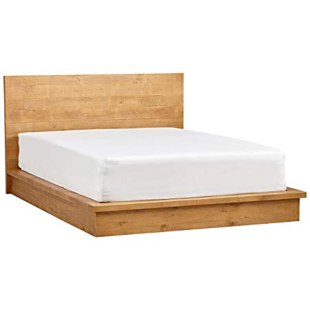 Rivet Eastport Industrial Bed, 86.4"W, Oak Finish