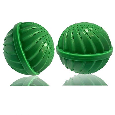 BERON Pack of 2 Laundry Balls Wash Balls for 1500 Washings Laundry Detergent Alternative(Green)