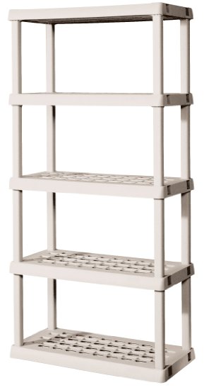 Sterilite 01558501 5-Shelf Unit with Light Platinum Shelves and Legs