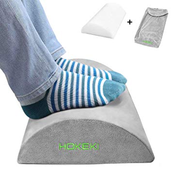 HOKEKI Foot Rest Cushion for Under Desk, Foam Footrest, Great Comfort for You, Non-Slip Lower Surface, Resilient Pillow Foam Relieve Leg, Knee and Back Pain, Great for Home & Office & Travel(Grey)