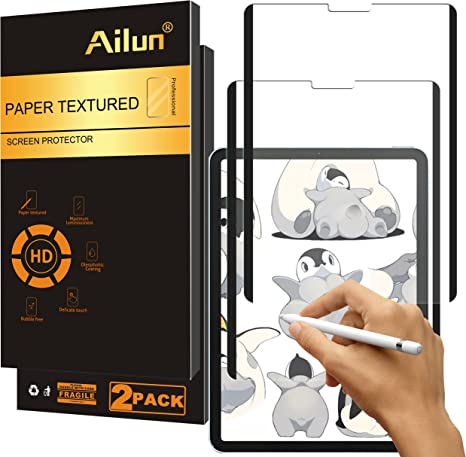 Ailun Paper Textured Removable Magnetic Screen Protector for iPad Air 4/5 Generation[10.9 Inch,2022 5th &2020 4th Gen],iPad Pro 11 Inch[2021&2020&2018 Release] 2Pack Draw and Sketch Like on Papertouch