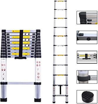 Telescoping Ladder 10.5FT - ARCHOM Aluminum Multi Telescopic Extension Ladder Retraction Portable Lightweight Folding Ladder with EN131 Certified