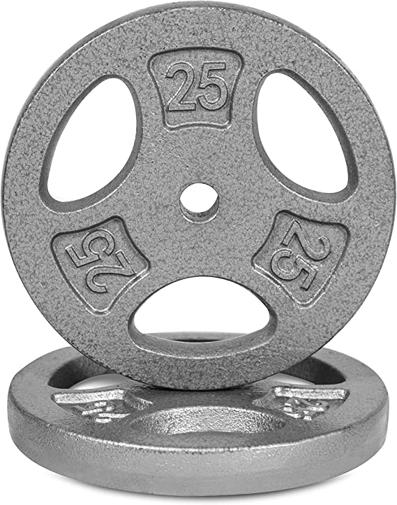 WF Athletic Supply Cast Iron 1-Inch Standard Grip Plate for Strength Training, Muscle Toning, Weight Loss & Crossfit - Multiple Choices Available