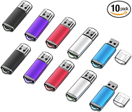 JOIOT USB Flash Drive 32GB 10 Pack USB 3.0 Memory Stick 32GB USB Drive Bulk 10Pack Swivel Thumb Drives Jump Drive Zip Drive(10 PCS Mix Color)