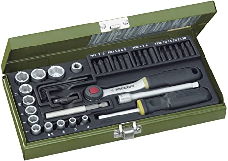 Proxxon 23070 38-Piece 1/4-Inch Drive Screwdriver/Socket Set with Magnetic Adapter