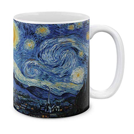 MUGBREW Classic Art The Starry Night Van Gogh Ceramic Coffee Gift Mug Tea Cup, 11 OZ