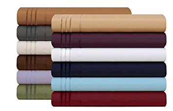 HC Collection 1500 Thread Count Egyptian Quality 2pc Set of Pillow Cases, Silky Soft & Wrinkle Free (ALL COLORS/SIZES)-Full Size (Standard), Eggplant Purple