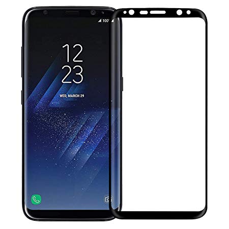 Frazil Full Glue 3D Curved, Full Coverage Edge-to-Edge Tempered Glass Screen Guard Protector for Samsung Galaxy S8  Plus (Black)