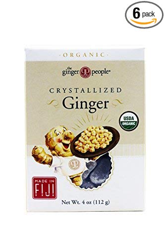 The Ginger People Organic Crystallized Ginger, 4 Ounce Boxes (Pack of 6)