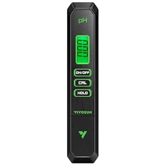 VIVOSUN Digital pH Meter, 0.01pH High Accuracy Pen Type pH Tester for Hydroponics, Household Drinking, Pool and Aquarium, Black, UL Certified