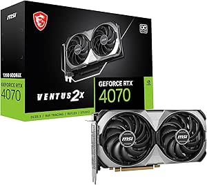 MSI GeForce RTX 4070 VENTUS 2X E 12G OC Carte Graphique de Jeu - 12 Go GDDR6X, 2520 MHz, PCI Express Gen 4, 192 Bits, 3X DP v 1.4a, HDMI 2.1a (Prend en Charge 4K & 8K HDR)