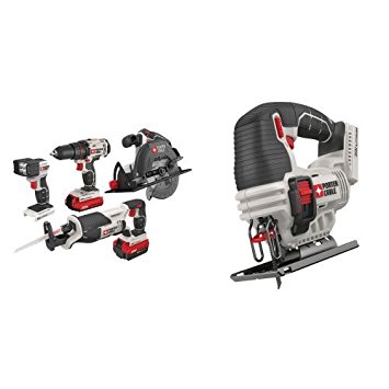 Porter-Cable PCCK614L4 20V Max Lithium Ion 4-Tool Combo Kit with 20-volt MAX Lithium Bare Jigsaw