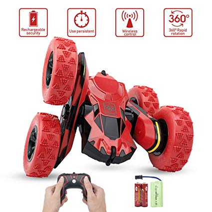 Remote Control Stunt Car - Sugoiti Rc 4WD Rechargeable 2.4GHz 3D Deformation Racing Vehicle，Double Sided Rotating Tumbling 360 Degree Flips Off Road High Speed 7.5MPH Truck, Including Battery
