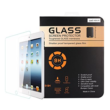 iPad Mini 4 Tempered Glass Screen Protector, Aigou®Ultra-thin Clear Oleophobic Coating Bubble-free High Quality Invisible Shield Tempered Glass Protectors[Lifetime No-hassle Warranty]