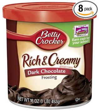 Betty Crocker Rich & Creamy Dark Chocolate Frosting, 16-Ounce Canisters (Pack of 8)
