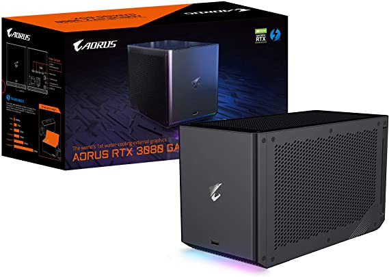 AORUS RTX 3080 Gaming Box External Graphics Card, WATERFORCE All-in-one Cooling System, Thunderbolt 3, GV-N3080IXEB-10GD