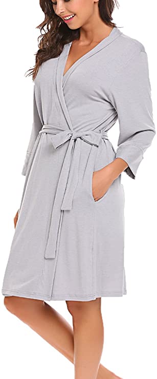 Bluetime Women Robe Soft Kimono Robes Cotton Bathrobe Sleepwear Loungewear Short