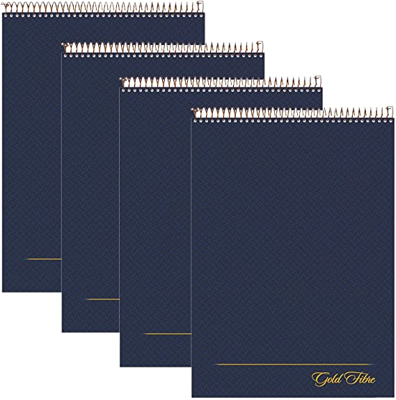 AMPAD Gold Fibre Project Planner, Top-Wire Bound, 8-1/2" x 11-3/4", Project Rule, Navy Cover, 70 Sheets (20-815) (4)