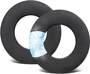 SOULWIT Cooling Gel Ear Pads for Beyerdynamic Amiron/Amiron Wireless/DT770/DT880/DT990/T70/T90/T5P/MMX300/TYGR 300R/HS200/HS400/HS800/RSX700, Earpads Cushions with Ice Silk Fabric, Soft Foam - Black