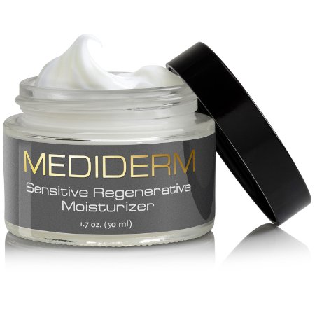 Mediderm Sensitive Regenerative Moisturizer-  Sensitive Skin Day And Night Cream- Powerful Non- Greasy Anti-Aging Anti-Wrinkle - No Fragrance - No Paraben - Instant Hydrating- Soothing - Calming Effect- Natural