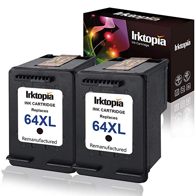Inktopia Remanufactured Ink Cartridge Replacement for HP 64XL 64 XL N9J92AN N9J91AN for HP Envy Photo 6252 6255 6258 7155 7158 7164 7855 7858 7864 for HP Envy 5542 Printers (2 Black)
