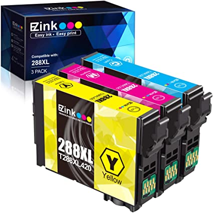 E-Z Ink (TM) Remanufactured Ink Cartridge Replacement for Epson 288XL 288 XL T288XL High Yield to use with Expression Home XP-330 XP-430 XP-340 XP-440 (1 Cyan, 1 Magenta, 1 Yellow, 3 Pack)