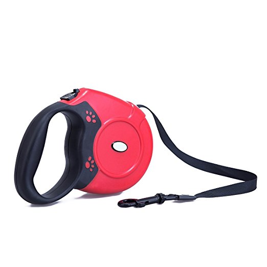 Retractable Dog Leash PYRUS 16.5ft Wide Tape Dog Training Leash with One Button Lock ON/OFF Comfortable Ergonomic Handle for Small to Large dogs