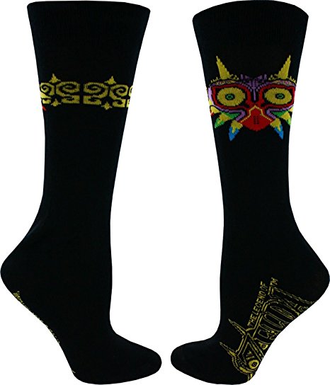 Zelda Majora's Mask Men's Black Crew Socks