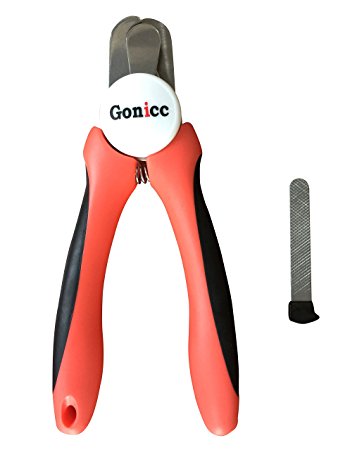 Gonicc Professional Hardened Stainless Steel Pet Nail Trimmer & Hidden Nail File Included for Dog & Cat, Safety Guard to Avoid Overcutting(NT-1001), Dog Nail Clippers With Quick Sensor.