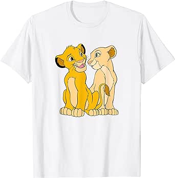 Disney The Lion King Cute Simba Nala Big Chest Portraits T-Shirt