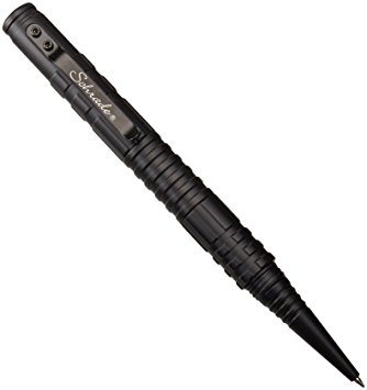 Schrade SCPEN4BK 5.9in Aluminum Refillable Tactical Pen for Outdoor Survival Camping and Everyday Carry