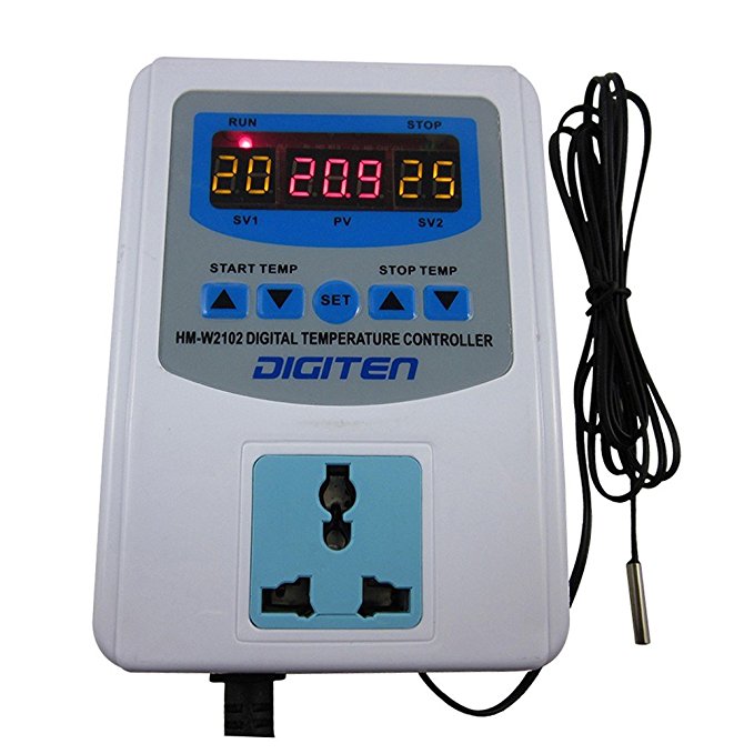 DIGITEN Digital Pre-wired Temperature Controller Outlet Thermostat Heating Cooling AC100-240V